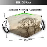 yanfind Winter Mist Morning Natural Atmospheric Autumn Fog Landscape Sky Branch Sunrise Tree Dust Washable Reusable Filter and Reusable Mouth Warm Windproof Cotton Face