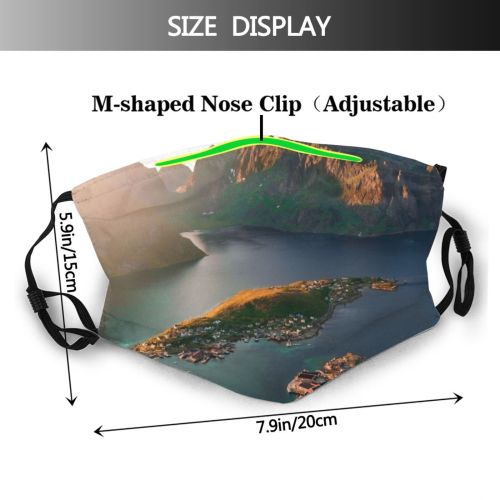 yanfind Idyllic Shot Footage Mountain Clouds Daytime Tranquil Drone Islands Scenery Mountains Peak Dust Washable Reusable Filter and Reusable Mouth Warm Windproof Cotton Face