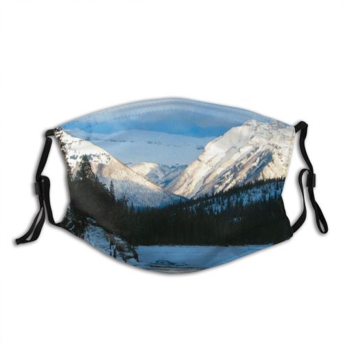 yanfind Goats Tree Wild Wilderness Tree Rocks Goat Snow Forrest River Mountains Canada Dust Washable Reusable Filter and Reusable Mouth Warm Windproof Cotton Face