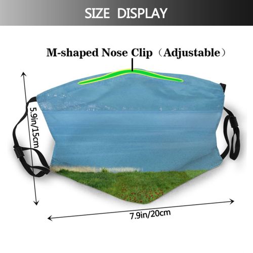 yanfind Flower Field Natural Albania Landscape Plant Wildflower Meadow Flower Grassland Landforms Shore Dust Washable Reusable Filter and Reusable Mouth Warm Windproof Cotton Face