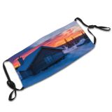 yanfind Harjedalen Scandinavia Sunset Cottage Tranquility Agriculture Rural Scene Snow Sweden Sky Scenics Dust Washable Reusable Filter and Reusable Mouth Warm Windproof Cotton Face