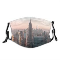 yanfind Landmark Downtown Urban High Destination Empire York Manhattan Towers Architecture City State Dust Washable Reusable Filter and Reusable Mouth Warm Windproof Cotton Face