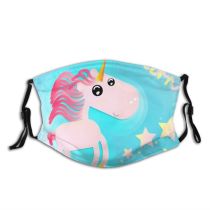 yanfind Isolated Rainbow Lovely Cute Fantasy Pastel Magic Baby Horn Design Beautiful Space Dust Washable Reusable Filter and Reusable Mouth Warm Windproof Cotton Face