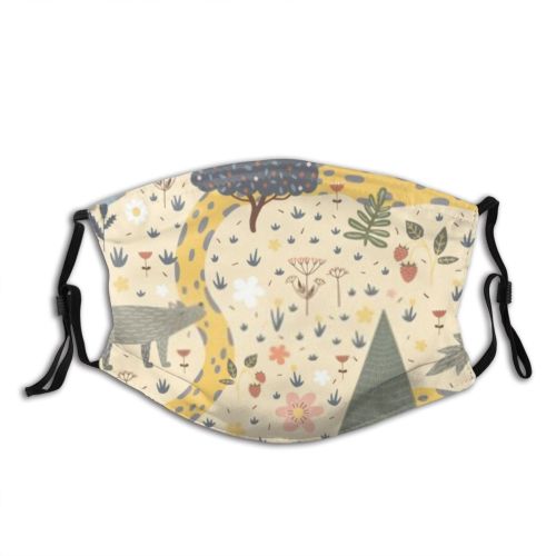 yanfind Butterfly Unusual Brush Childish Cute Fox Seamless Trendy Woodland Nursery Path Leopard Dust Washable Reusable Filter and Reusable Mouth Warm Windproof Cotton Face
