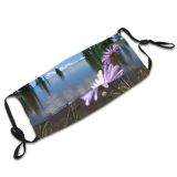 yanfind Pond Landscape Reflection Trees Plant Sky Flowers Wildflower Lake Natural Mountains Wilderness Dust Washable Reusable Filter and Reusable Mouth Warm Windproof Cotton Face