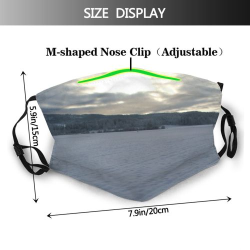 yanfind Winter Cloud Highland Sky Horizon Lake Snow Loch Winter Clouds Snow Dust Washable Reusable Filter and Reusable Mouth Warm Windproof Cotton Face
