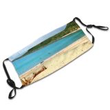 yanfind Relaxing Bluelagoon Sky Lagoon Beach Branches Coast Shore Sea Ocean Wood Coastal Dust Washable Reusable Filter and Reusable Mouth Warm Windproof Cotton Face