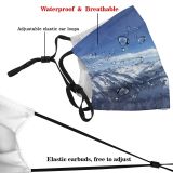 yanfind Ice Glacier Daylight Frost Hike Mountain Panorama Clouds Peaks Climb Frozen Altitude Dust Washable Reusable Filter and Reusable Mouth Warm Windproof Cotton Face