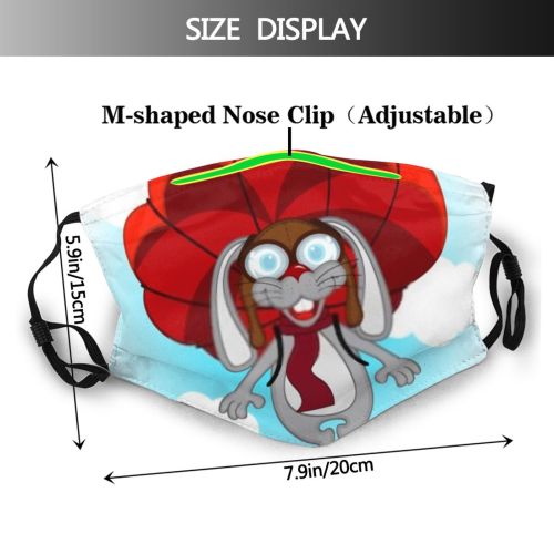 yanfind Isolated Romance Skydive Clipart Cute Easter Sky Hare Rabbit Action Baby Eps Dust Washable Reusable Filter and Reusable Mouth Warm Windproof Cotton Face