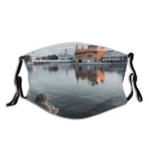 yanfind Lady Town Lake Structure Golden Sightseeing Pavement Faceless Saint Sikh Palace Unrecognizable Dust Washable Reusable Filter and Reusable Mouth Warm Windproof Cotton Face