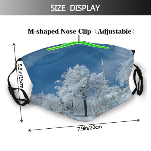 yanfind Winter Winter Natural Woody Liberec Cloud Landscape Sky Czech Snow Tree Frost Dust Washable Reusable Filter and Reusable Mouth Warm Windproof Cotton Face