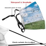 yanfind Idyllic Pasture Earth Park Field Clouds Mac Free Grass Meadow Desktop Horizon Dust Washable Reusable Filter and Reusable Mouth Warm Windproof Cotton Face