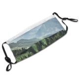 yanfind Idyllic Perspective Pine Mountain Forest Clouds Evergreen Tranquil Scenery Mountains Rural Highlands Dust Washable Reusable Filter and Reusable Mouth Warm Windproof Cotton Face