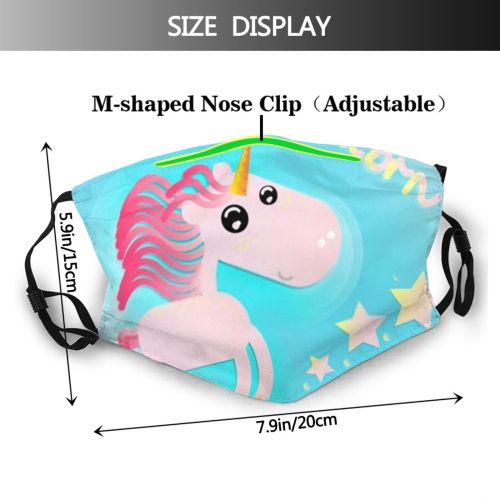 yanfind Isolated Rainbow Lovely Cute Fantasy Pastel Magic Baby Horn Design Beautiful Space Dust Washable Reusable Filter and Reusable Mouth Warm Windproof Cotton Face
