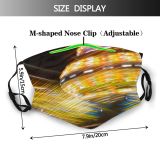 yanfind Motion Blur Night Tourist Amusement State Lights Fun Night Big Ride Movement Dust Washable Reusable Filter and Reusable Mouth Warm Windproof Cotton Face