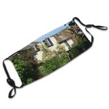 yanfind Neighbourhood Building Town Tudor Roof Village Cottage Flowers Home Area Property Picturesque Dust Washable Reusable Filter and Reusable Mouth Warm Windproof Cotton Face