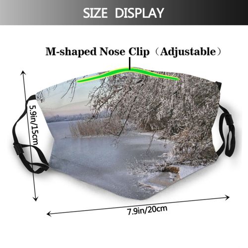 yanfind Winter Winter Natural Stairs Landscape Sky Sundown Ice Ice Branch Snow Tree Dust Washable Reusable Filter and Reusable Mouth Warm Windproof Cotton Face
