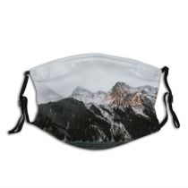 yanfind Ice Glacier Lake Daylight Mountain Mountains Peak Winter Desktop Snow Outdoors Lakeside Dust Washable Reusable Filter and Reusable Mouth Warm Windproof Cotton Face