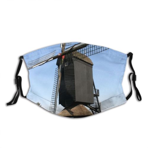 yanfind Holland Mill Rural Building Wind Wheat Turbine Farm Architecture Dutch Ede Mill Dust Washable Reusable Filter and Reusable Mouth Warm Windproof Cotton Face