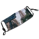 yanfind Idyllic Exterior Landmark Sight Tower Eiffel Architectural Tourism Tranquil Facade France Architecture Dust Washable Reusable Filter and Reusable Mouth Warm Windproof Cotton Face