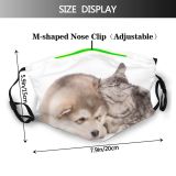 yanfind Friends Isolated Malamute Lovely Young Relations Ear Together Little Cat Relationship Cute Dust Washable Reusable Filter and Reusable Mouth Warm Windproof Cotton Face