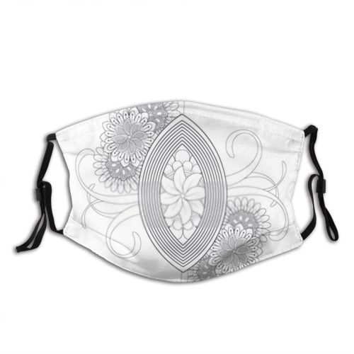 yanfind Isolated Garden Cute Psychedelic Therapy Marriage Wedding Coloring Doodle Refreshing Relax Ornament Dust Washable Reusable Filter and Reusable Mouth Warm Windproof Cotton Face