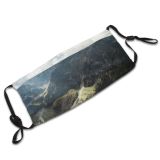 yanfind Lake Mountain Clouds River Scenery Mountains Peak Valley Outdoors Wilderness Sky Range Dust Washable Reusable Filter and Reusable Mouth Warm Windproof Cotton Face