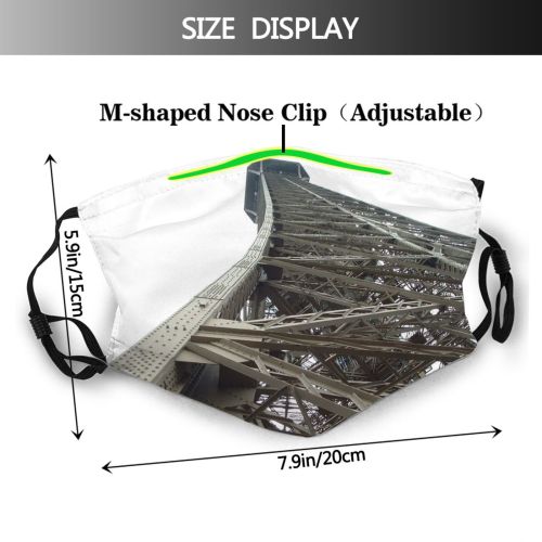 yanfind Structure Plant Eiffel Tree Tower Metal Tower Architecture Landmark Dust Washable Reusable Filter and Reusable Mouth Warm Windproof Cotton Face