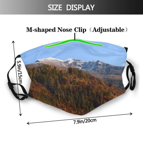 yanfind Ridge Highland Sky Trentino Autumn Wilderness Leaves Mountain Sky Fall Hill Landforms Dust Washable Reusable Filter and Reusable Mouth Warm Windproof Cotton Face