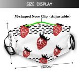 yanfind Abstract Isolated Cute Seamless Natural Strawberry Summer Vintage Design Art Decoration Retro Dust Washable Reusable Filter and Reusable Mouth Warm Windproof Cotton Face
