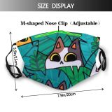 yanfind Isolated Childish Fashion Little Cat Kitty Cute Meow Stylish Seamless Colorful Trendy Dust Washable Reusable Filter and Reusable Mouth Warm Windproof Cotton Face