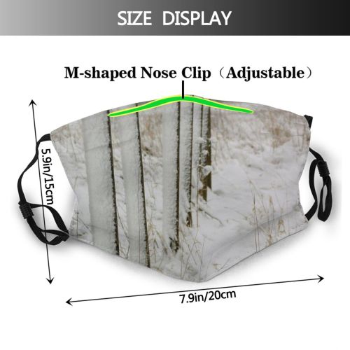 yanfind Winter Landscape Twig Tree Ice Wood Frost Winter Natural Freezing Snow Seasons Dust Washable Reusable Filter and Reusable Mouth Warm Windproof Cotton Face