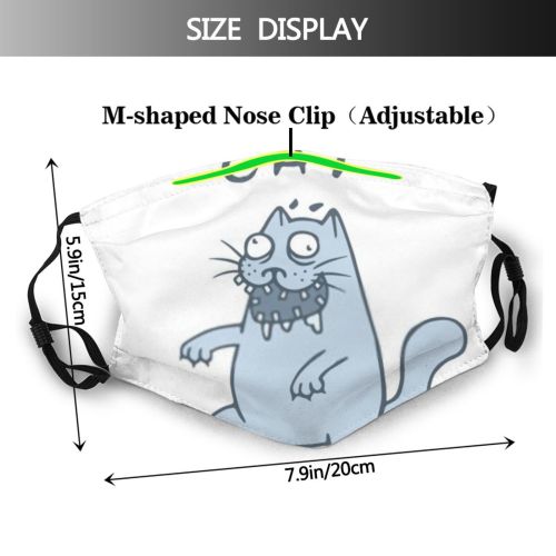 yanfind Crazy Horror Halloween Cat Cute Search Savagery Brains Arise Fear Grave Terrible Dust Washable Reusable Filter and Reusable Mouth Warm Windproof Cotton Face
