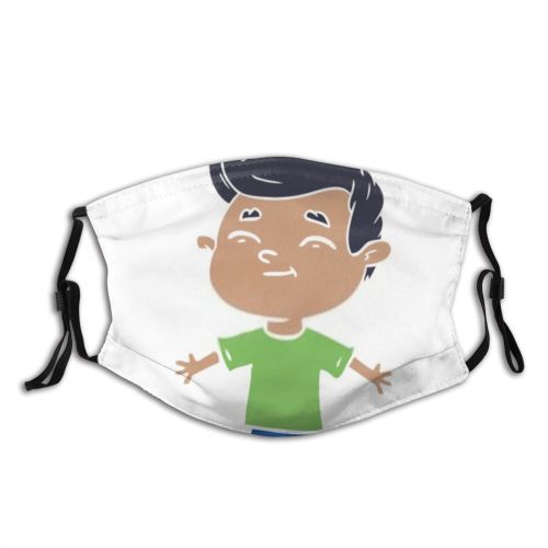 yanfind Free Artwork Cute Friendly Cheerful Doodle Quirky Colour Art Retro Freehand Drawn Dust Washable Reusable Filter and Reusable Mouth Warm Windproof Cotton Face