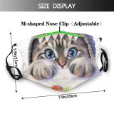 yanfind Fur Young Cat Kitty Cute Beautiful Pet Fluffy Eyes Furry Portrait Funny Dust Washable Reusable Filter and Reusable Mouth Warm Windproof Cotton Face