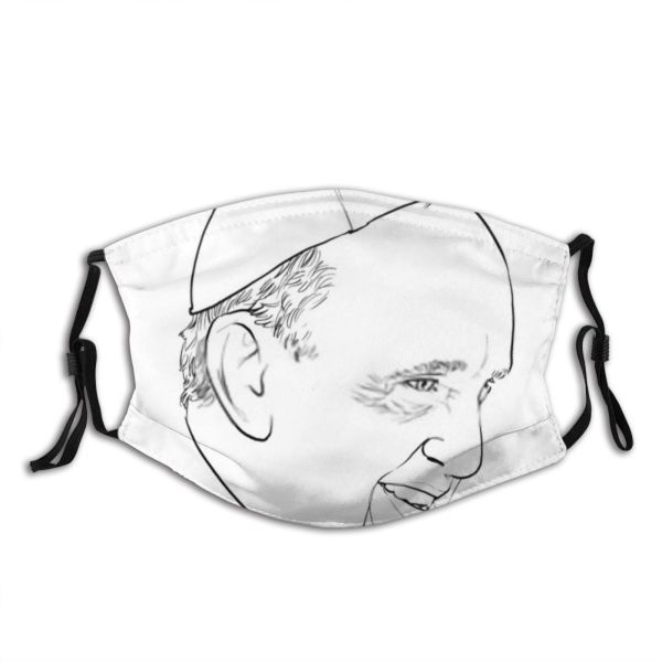 yanfind Crazy Isolated Distressed Fashion Artwork Cute Pope Old Bishop Mario Cheerful Doodle Dust Washable Reusable Filter and Reusable Mouth Warm Windproof Cotton Face