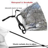 yanfind Ice Atmospheric Frost Dramatic Mood Arctic Outer Frozen Powder District Bare Tree Dust Washable Reusable Filter and Reusable Mouth Warm Windproof Cotton Face