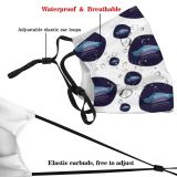 yanfind Isolated Adventure Ship Artwork Game Cute Rocket Fantasy Cosmic Seamless Sky Spaceship Dust Washable Reusable Filter and Reusable Mouth Warm Windproof Cotton Face