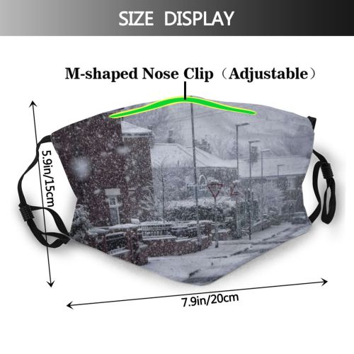 yanfind District Built Snow Way Architecture Exterior Forward UK Building Road Residential Season Dust Washable Reusable Filter and Reusable Mouth Warm Windproof Cotton Face