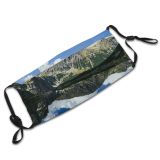 yanfind Idyllic Lake Mountain Clouds Scenery Mountains Valley Outdoors Wilderness Sky Range Rocky Dust Washable Reusable Filter and Reusable Mouth Warm Windproof Cotton Face