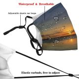 yanfind Horizon Evening Pilot Cloud Sunset Boat Sea Sky Harbour Richards Afternoon Bay Dust Washable Reusable Filter and Reusable Mouth Warm Windproof Cotton Face