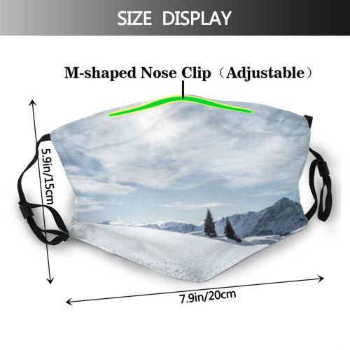 yanfind Landscape Powder Tranquility Scene Snow Snowcapped Graubunden Sky Scenics Cloud Mountain Non Dust Washable Reusable Filter and Reusable Mouth Warm Windproof Cotton Face