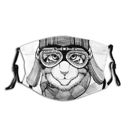 yanfind Isolated Emblem Fashion Artwork Cat Kitty Mascot Trendy Puppy Biker Vintage Glasses Dust Washable Reusable Filter and Reusable Mouth Warm Windproof Cotton Face