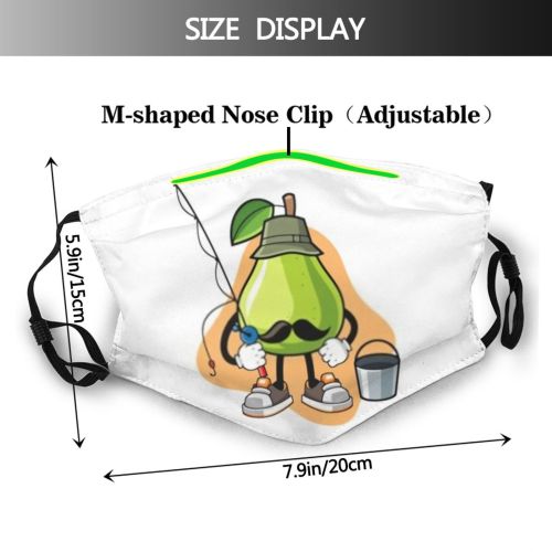 yanfind Isolated Garden Harvest Juice Cute Vegetarian Mascot Colorful Natural Juicy Summer Simple Dust Washable Reusable Filter and Reusable Mouth Warm Windproof Cotton Face