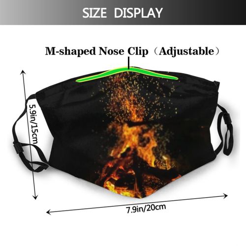 yanfind Camp Wood Beautiful By Campfire Flame Scene Adventure Firewood Camping Light Night Dust Washable Reusable Filter and Reusable Mouth Warm Windproof Cotton Face