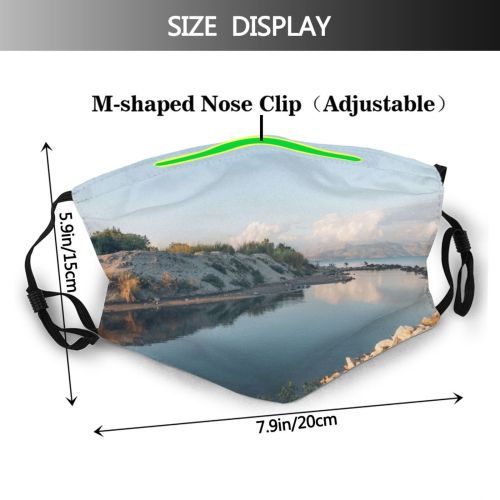 yanfind Lake Daylight Calm Reflections Sight Mountain Clouds River Scenery Mountains Grass Beatiful Dust Washable Reusable Filter and Reusable Mouth Warm Windproof Cotton Face