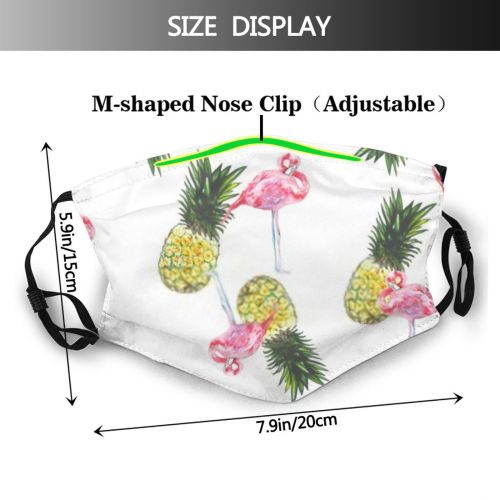 yanfind Garden Lovely Decor Bird Peach Cute Flamingo Seamless Colorful Natural Juicy Pastel Dust Washable Reusable Filter and Reusable Mouth Warm Windproof Cotton Face