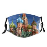 yanfind Kremlin Shot Daylight Exterior Moscow Landmark Saint Orthodox Statue Historic Cathedral Tourism Dust Washable Reusable Filter and Reusable Mouth Warm Windproof Cotton Face
