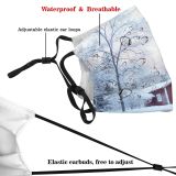 yanfind Winter Sweden Home Winter Twilight Woody Sky Branch Snow Tree Frost Bergslagen Dust Washable Reusable Filter and Reusable Mouth Warm Windproof Cotton Face