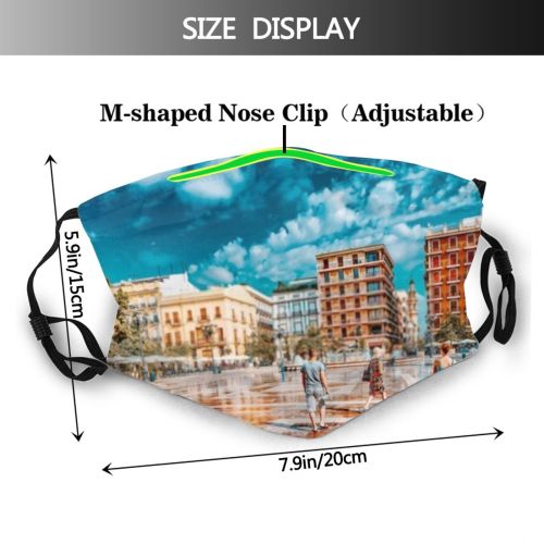 yanfind Castle Architecture Gothic Tourist Espanya Rio Sightseeing Dome Street Church Sight Town Dust Washable Reusable Filter and Reusable Mouth Warm Windproof Cotton Face